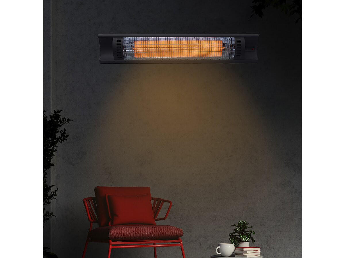 AUSSENHEIZUNG bola Schwarz - Schwarz, Metall (90/5/5cm) - Habitat Garten