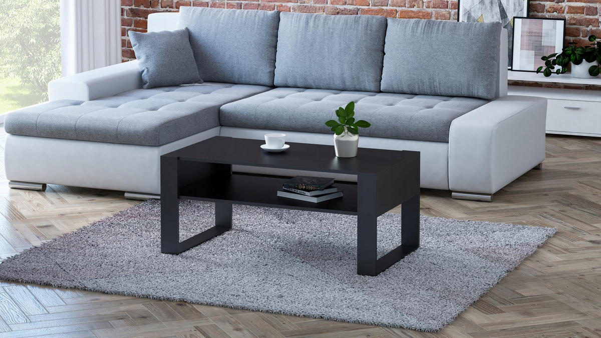 COUCHTISCH KAJA Schwarz 100/53,6/50 cm - Schwarz, Holzwerkstoff (53.6/100/50cm) - Matkam Möbel