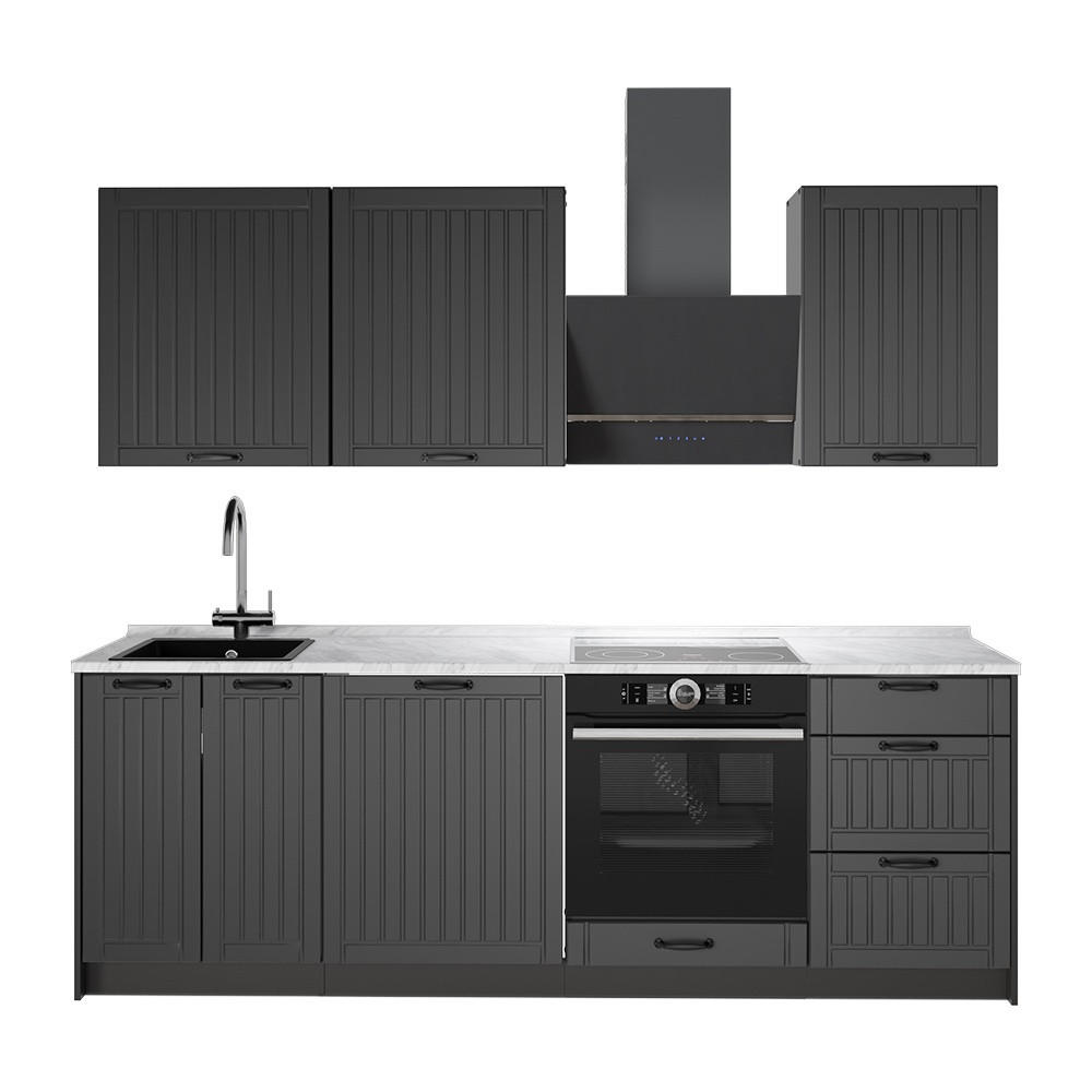 KÖK Fame-Line, Mörkgrå/antracit, 230 cm AP Marble - Mörkgrå/Antracit, Träbaserade material (230/206.8/60cm) - Vicco