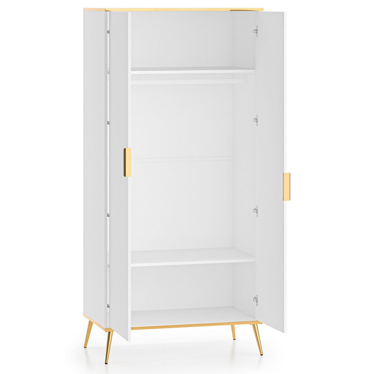 KLEIDERSCHRANK VELTI,Weiß - Weiß, Holzwerkstoff (92/195/53cm) - KONSIMO®