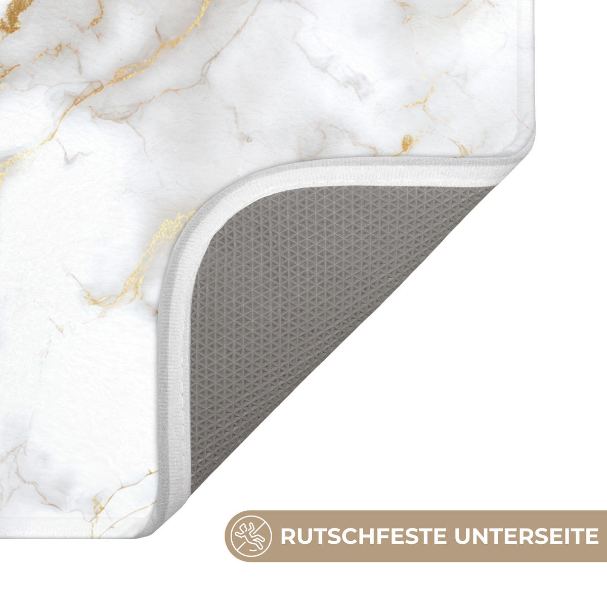 WC PŘEDLOŽKA Zlaté žilky - Mramor - Bílý 55x60 cm - bílá, textil/plast (55/1cm) - OnlyWow
