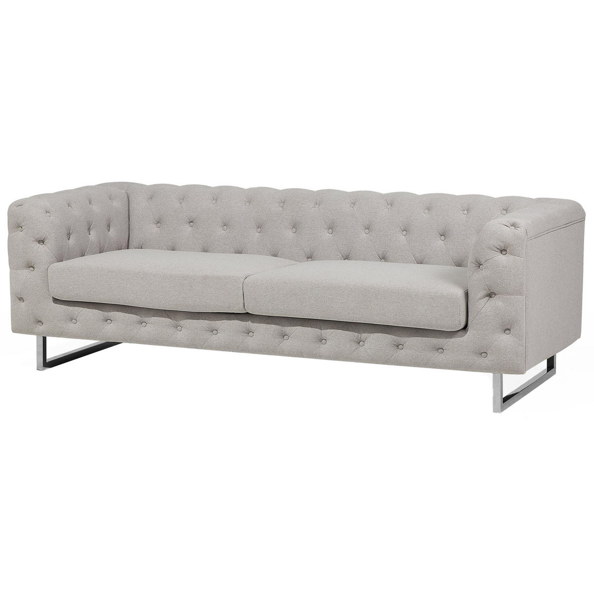 3-SITZER-SOFA Polyester Beige Vissland - Beige, Textil (215/71/87cm) - Beliani