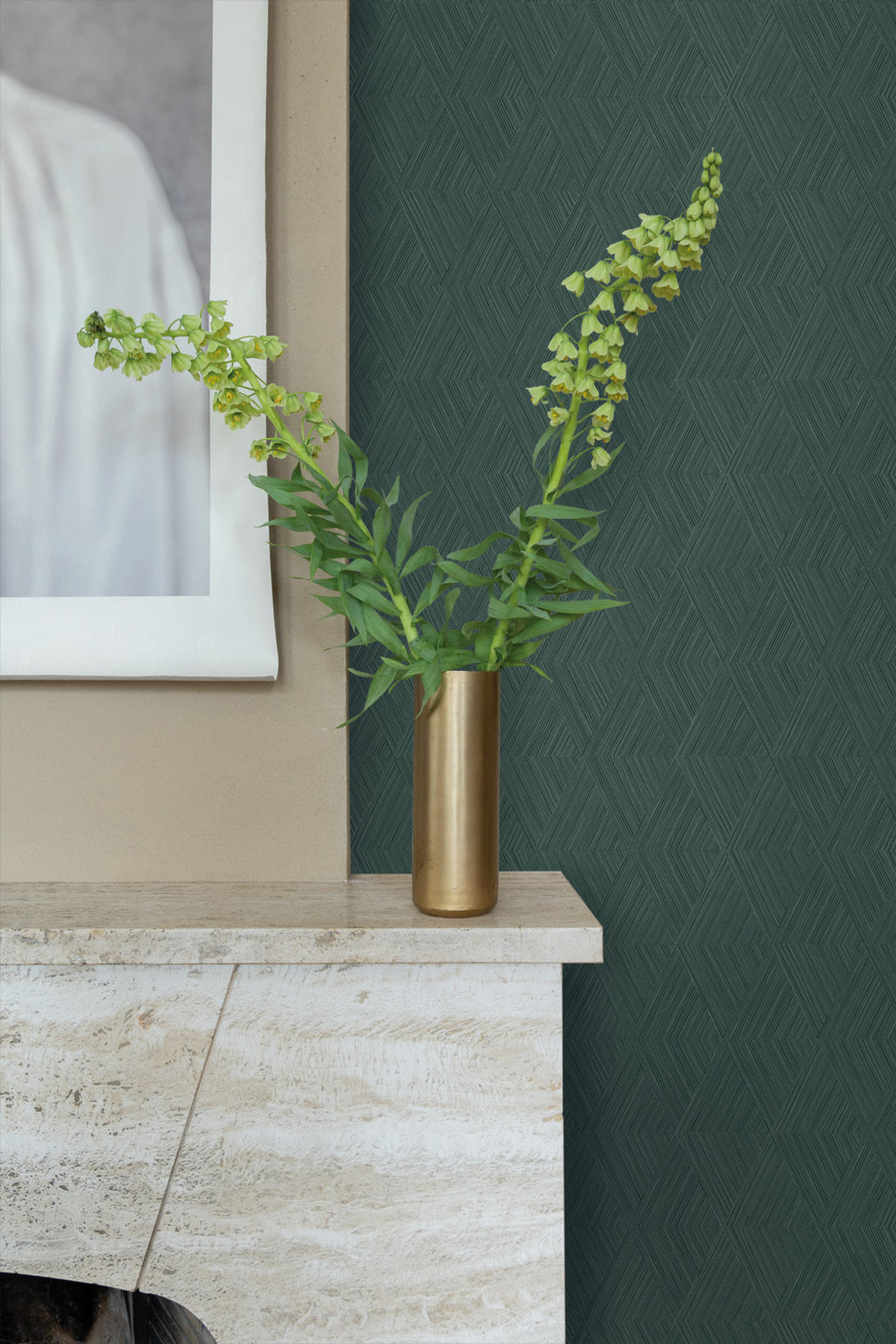 TAPETE 3D-Muster 53 cm x 10.05 m - Grün, Papier (53/1000cm) - Origin Wallcoverings