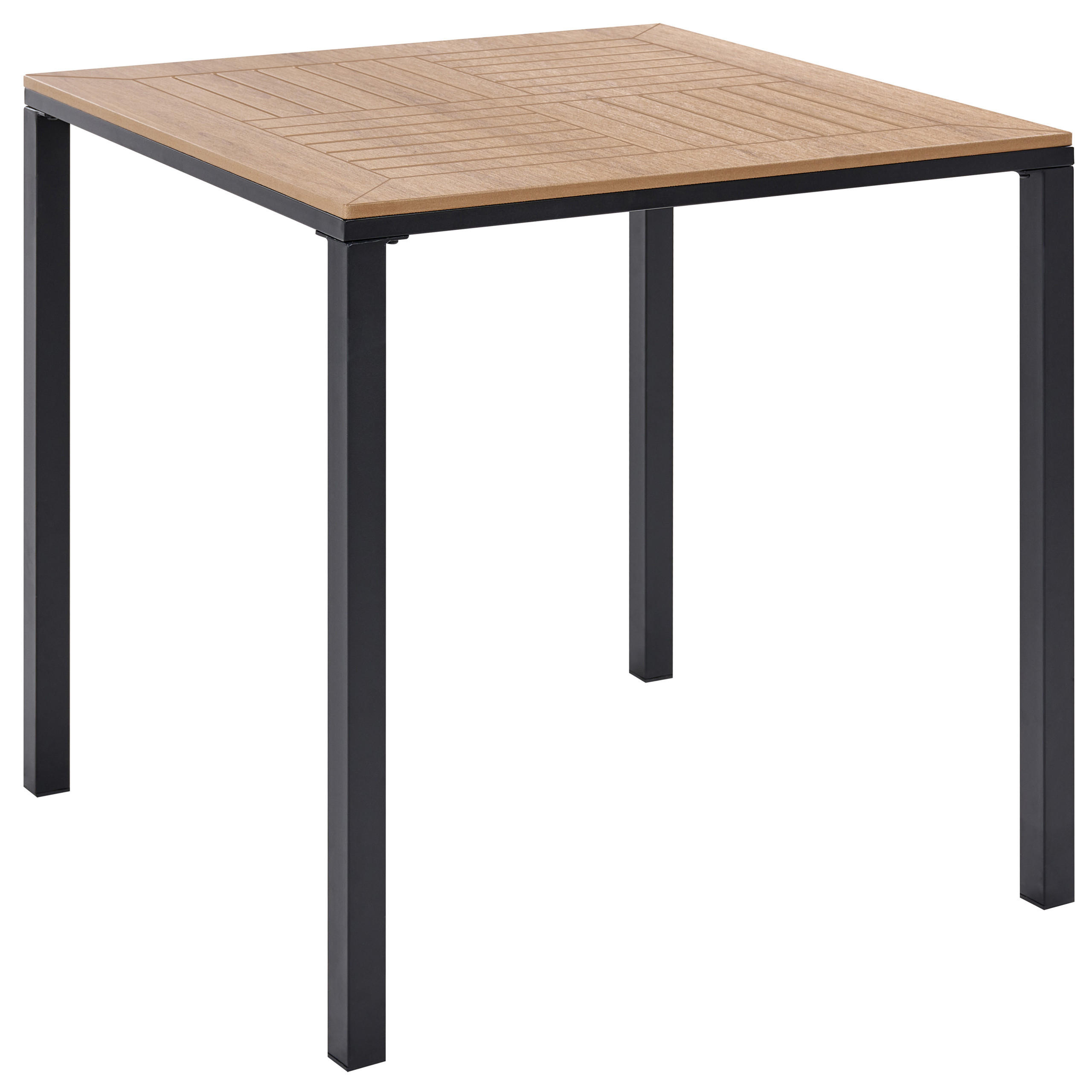 GARTENTISCH 80/80 cm Metall Schwarz Levanto - Schwarz/Braun, Metall (80/80/75cm) - Beliani
