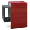 NACHTTISCH Queens Front in Bordeaux Hochglanz - Bordeaux, Holzwerkstoff (60/63/36cm) - Vladon