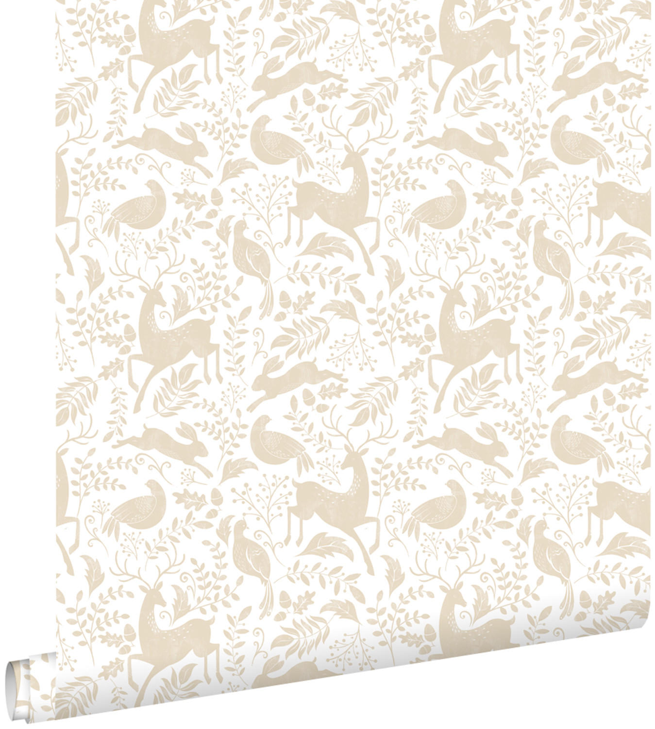 TAPETE Wald mit Waldtieren 50 x 900 cm - Beige, Papier (50/0.1cm) - ESTAhome