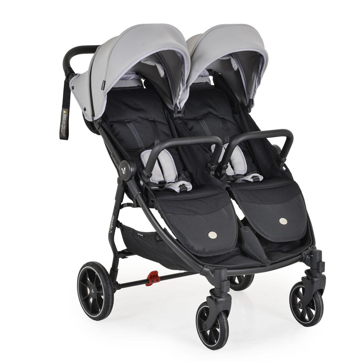 GESCHWISTERKINDERWAGEN 2Gether grau Fußabdeckungen, Aluminiumrahmen, faltbar - Grau, Metall (97/75/104cm) - Cangaroo