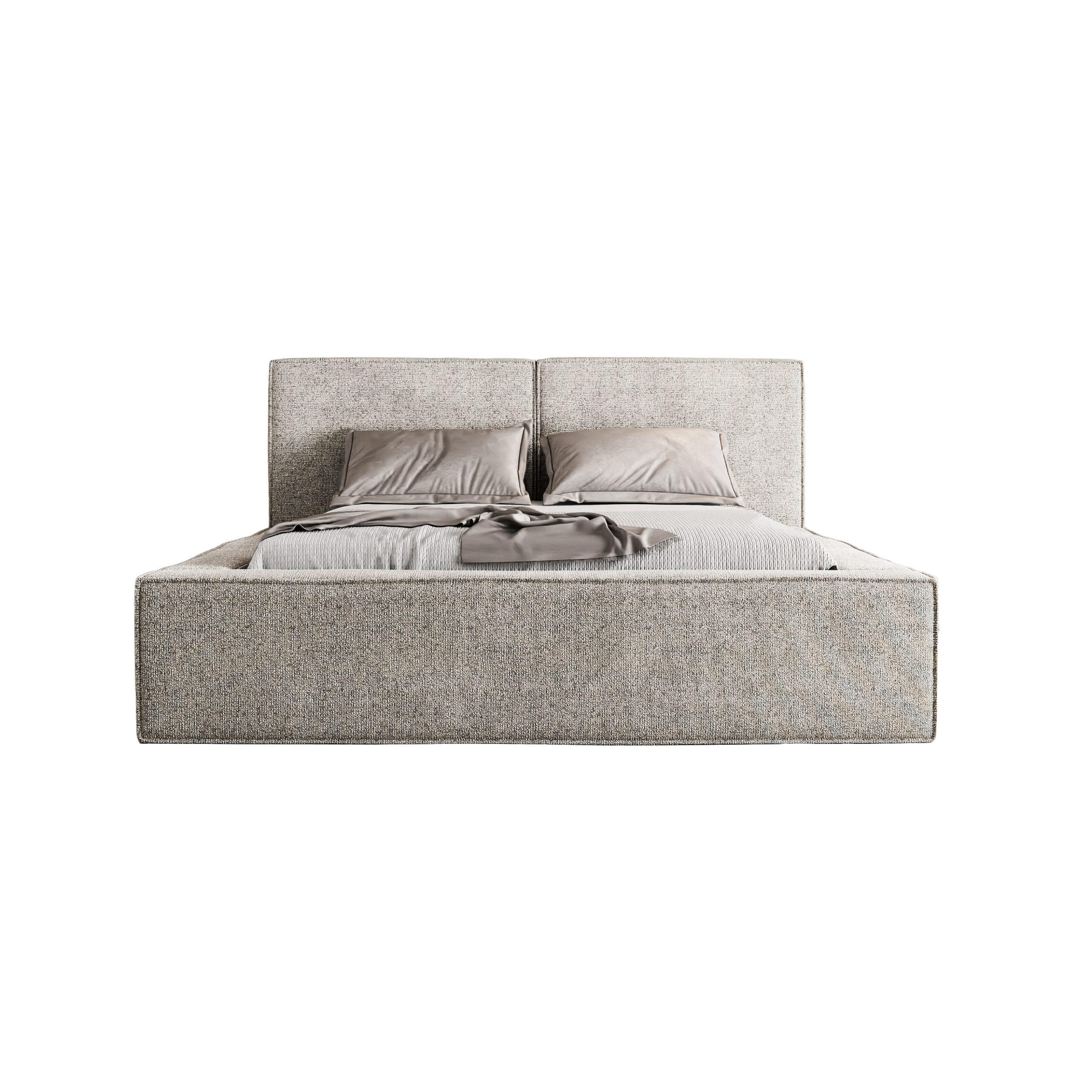 POLSTERBETT Lesti 160x200 cm, Grau - Grau, Textil (160/200cm) - Fedve