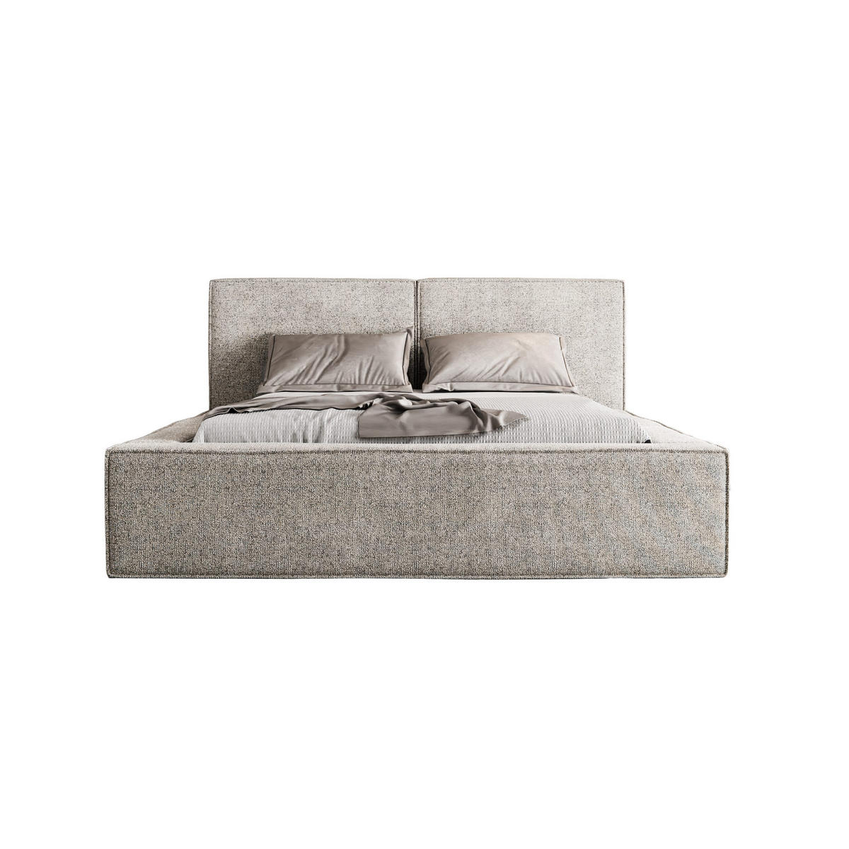 POLSTERBETT Lesti 180x200 cm, Grau - Grau, Textil (180/200cm) - Fedve