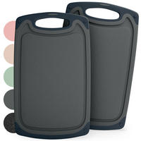 SCHNEIDEBRETT 2er Set Dunkelgrau - Dunkelgrau, Kunststoff (24.5/40cm) - Blumtal