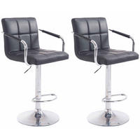 BARHOCKER Lucy V2 2er Set 91-112x54x46 cm schwarz - Schwarz, Leder (54/91/46cm) - furnicato