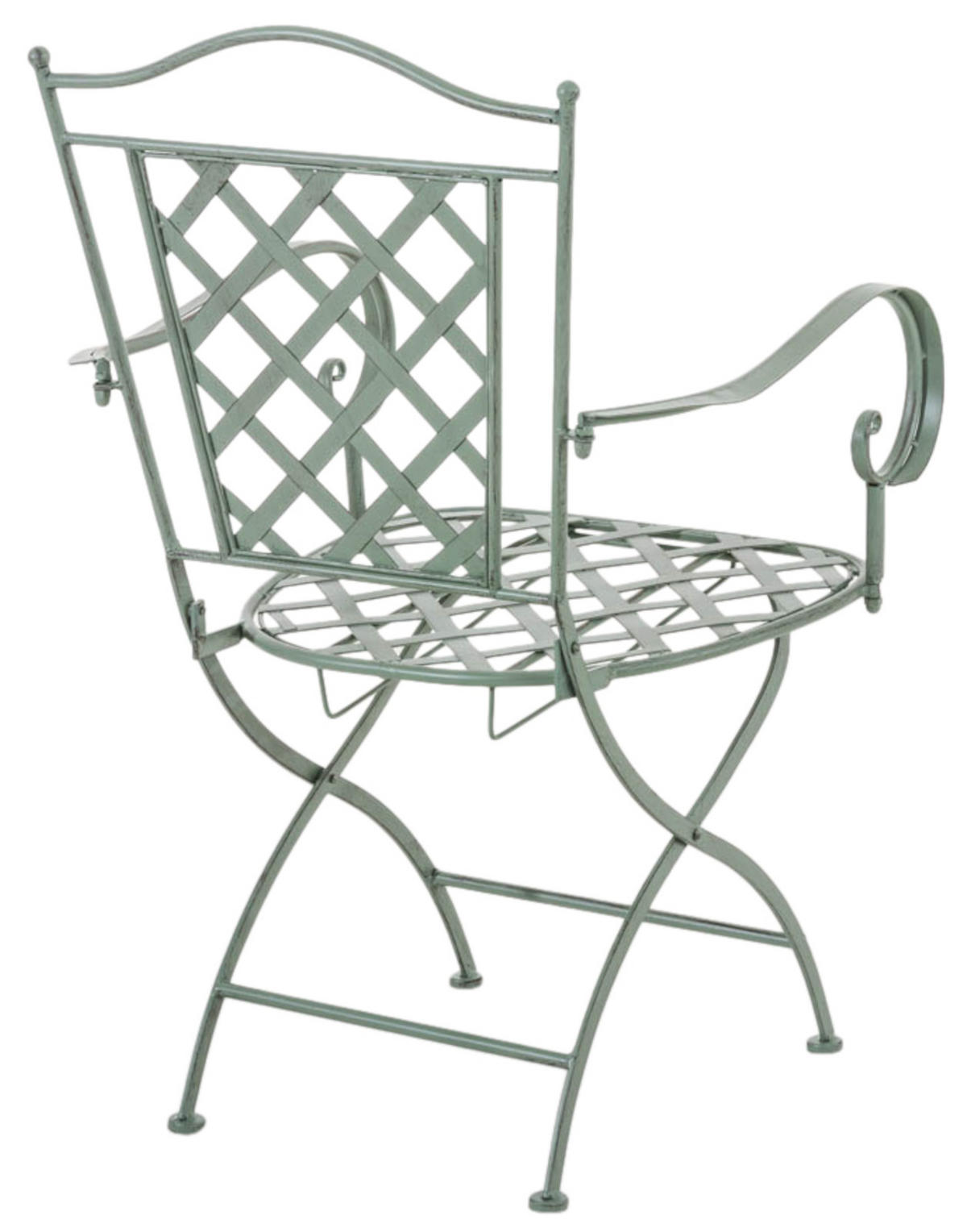 GARTENSTUHL 2er Set Metall antik-grün - Grün, Metall (56/93/51cm) - CLP