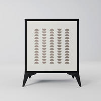 SIDEBOARD HARMONY ESSENCE, Schwarz, 57,5x42x70,5 cm, Schwarze Metall-Sternfüße - Multicolor/Schwarz, Holzwerkstoff/Metall (57.5/70.5/42cm) - SpaceRebels
