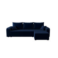 ECKSOFA HEWLET L BIS Itaka 11 Rechts mit Schlaffunktion - Dunkelblau, Textil (240/140cm) - Bedante