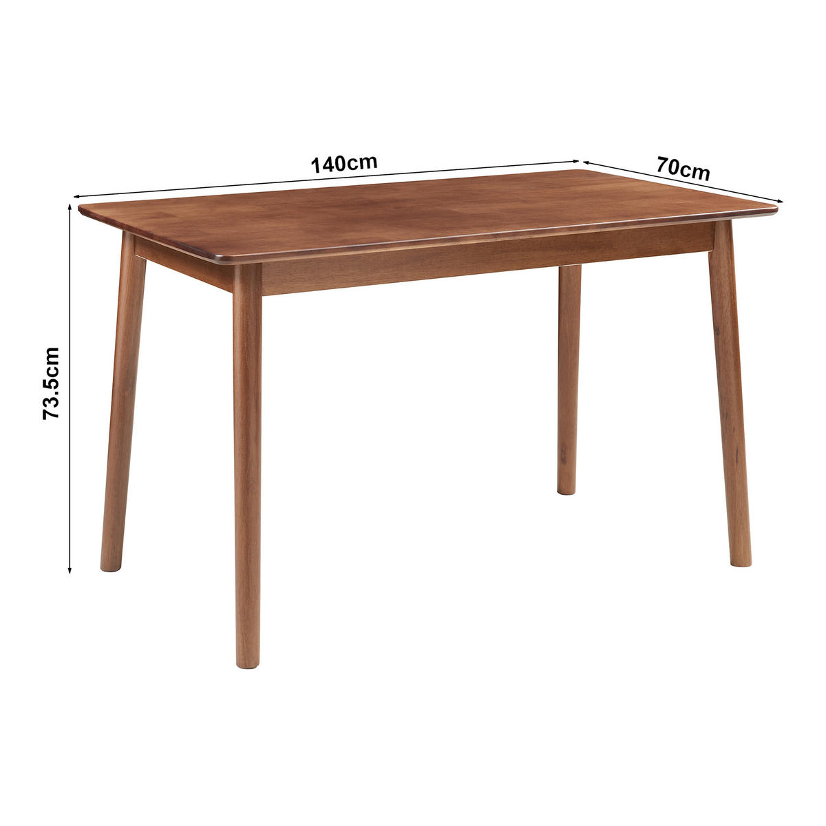 JÍDELNÍ STŮL Klijori - barva vlašského ořechu, dřevo (70/140/73.5cm) - [en.casa]