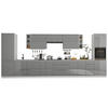 KÜCHENZEILE 500 cm – Aspen KA2-M500 - in Grau/Hochglanz - Grau, Holz (500/212/58cm)