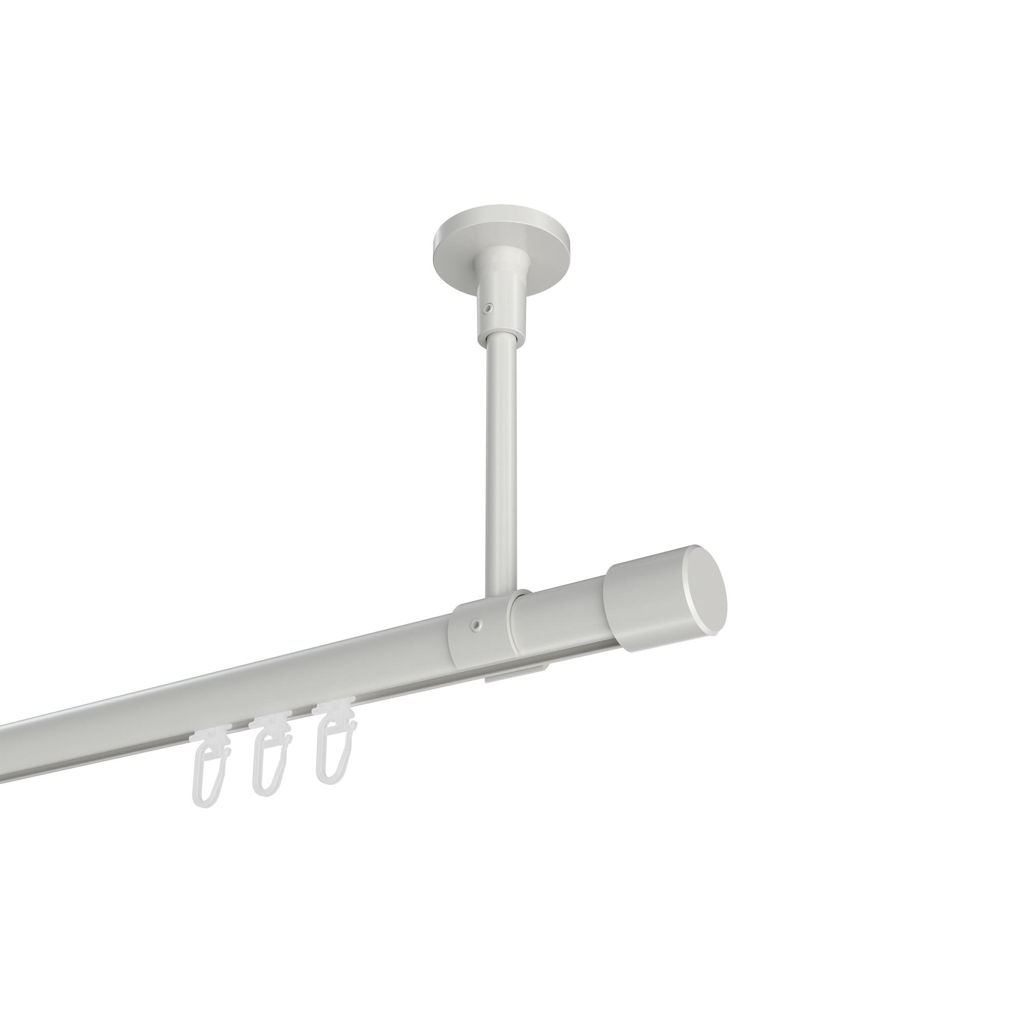 INNENLAUF-GARDINENSTANGEN-SET Sonette Santo 160 cm, 1-läufig, 20 mm Ø Weiß - Weiß, Metall (160cm) - INTERDECO