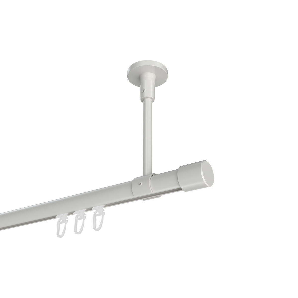 INNENLAUF-GARDINENSTANGEN-SET Sonette Santo 160 cm, 1-läufig, 20 mm Ø Weiß - Weiß, Metall (160cm) - INTERDECO