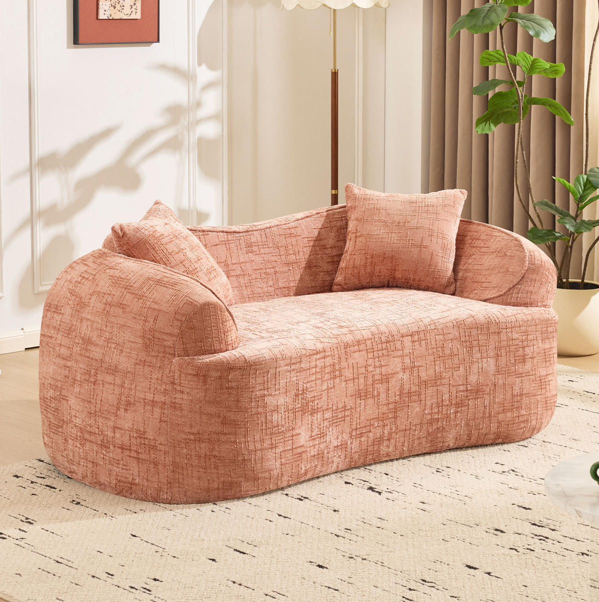 SOFA Zweisitzer gebogen Pink - Pink, Kunststoff (170/65/84cm) - Meubliv