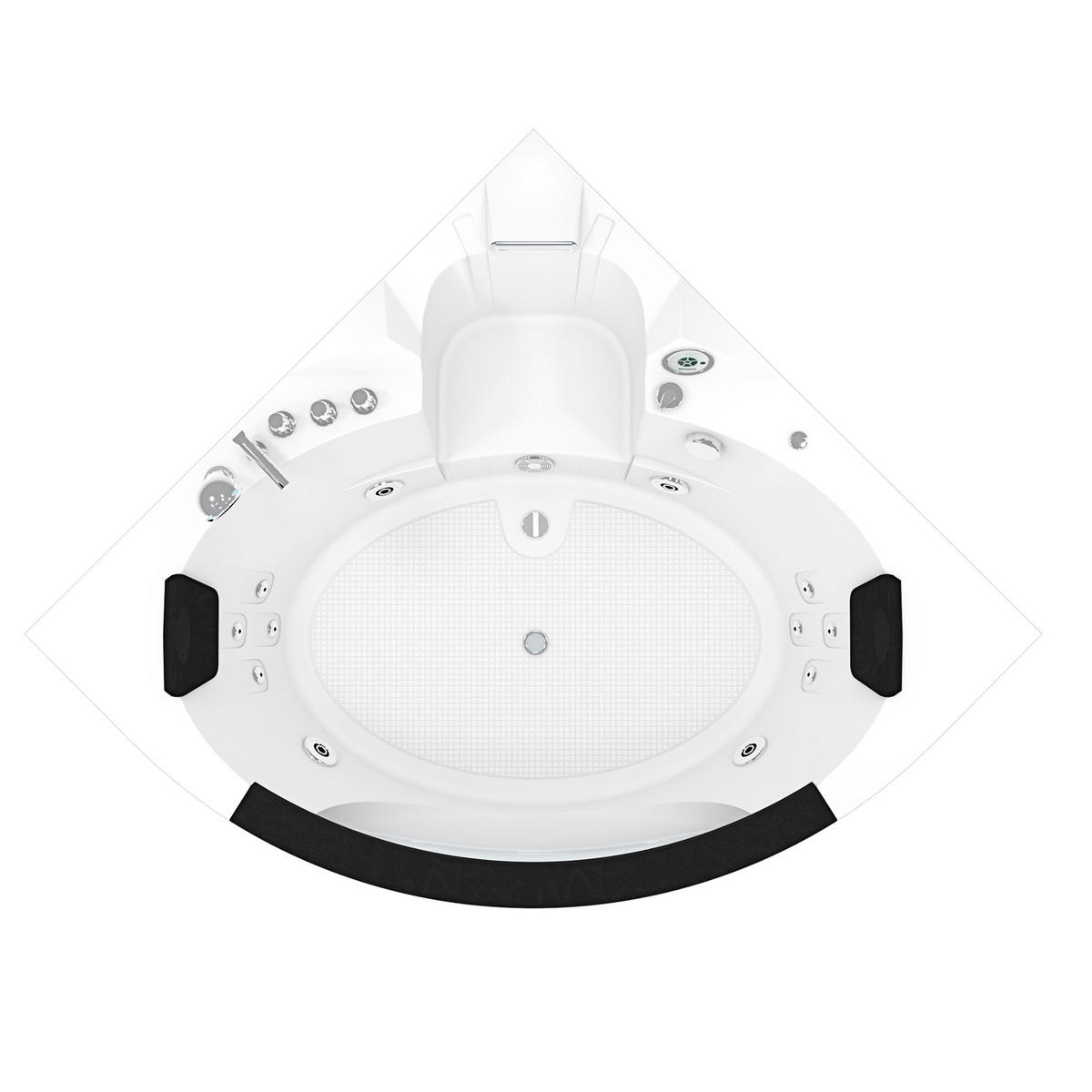 WHIRLPOOL Pool Badewanne Wanne W06R-SC 152x152cm - Weiß, Glas/Kunststoff (152/65/152cm) - AcquaVapore by Sandra Jentho