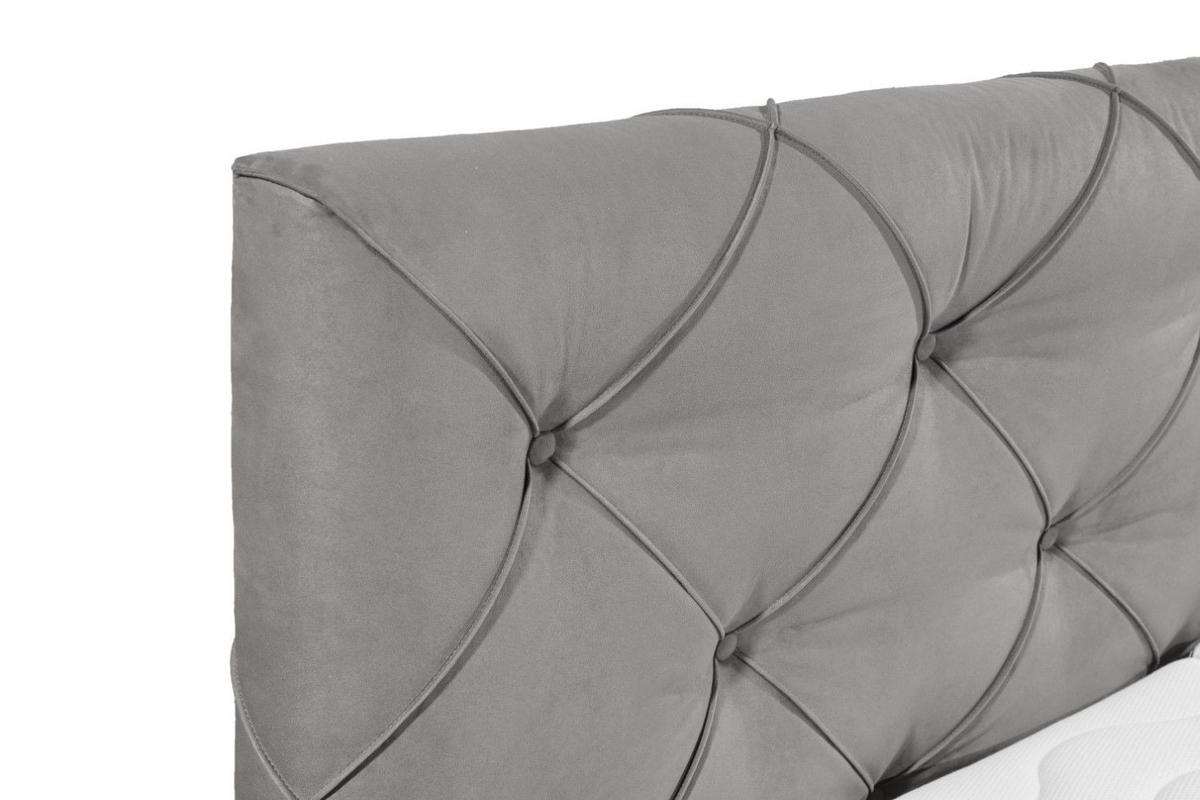 BOXSPRINGBETT 180x200 – Motorfunktion, 7-Zonen-Tonnentaschen-Federkernmatratze, Gel-Lux-Topper - Anthrazit/Schwarz, Holz/Kunststoff (180/200cm) - ed exciting design