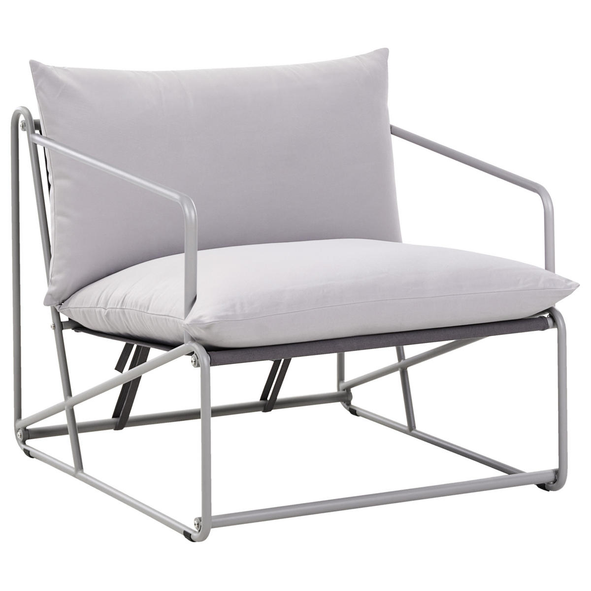 GARTENSTUHL Grau Ponte - Grau, Metall (80/88/94cm) - Beliani