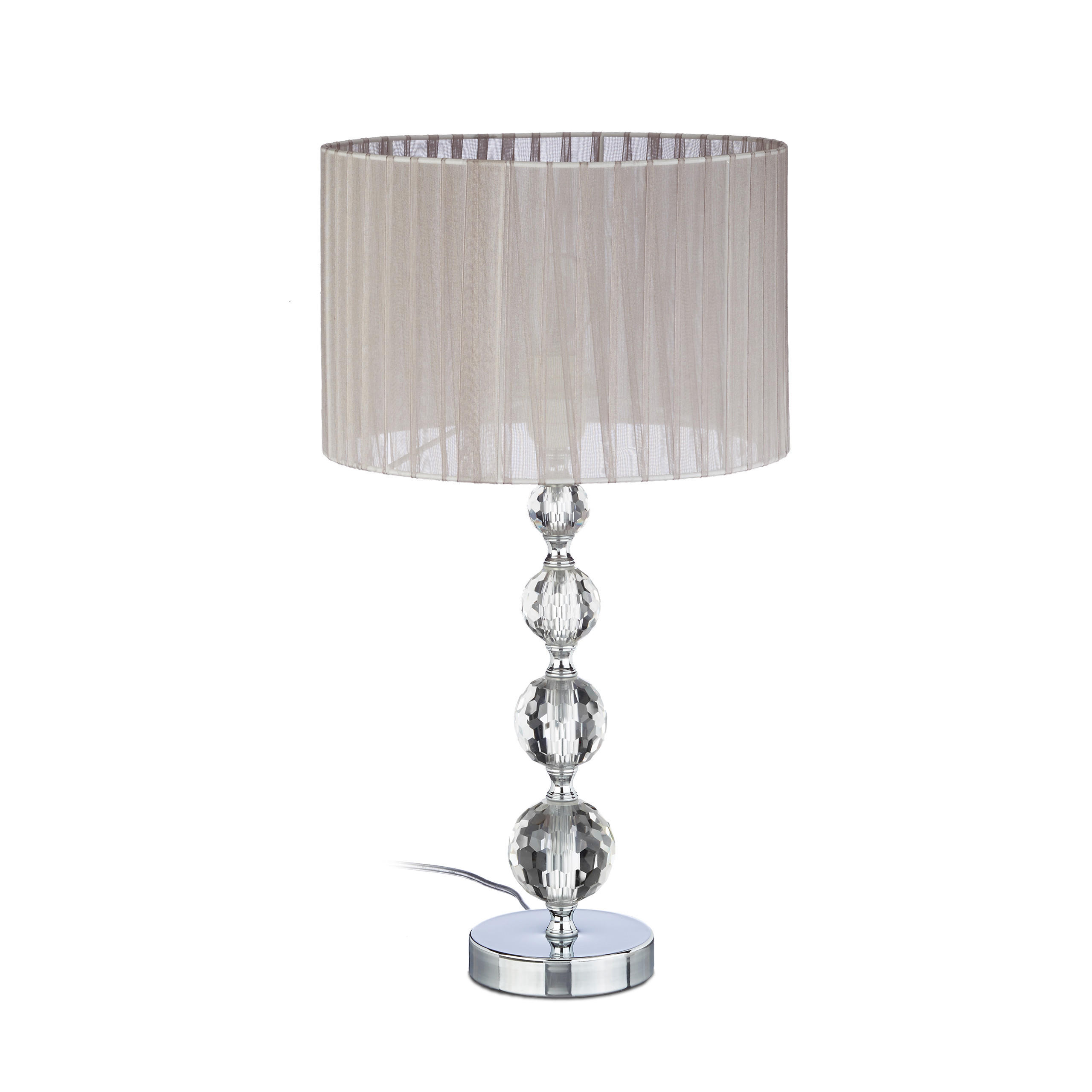 NACHTTISCHLAMPE - Multicolor, Glas/Textil (29.5/29.5/53cm) - Relaxdays