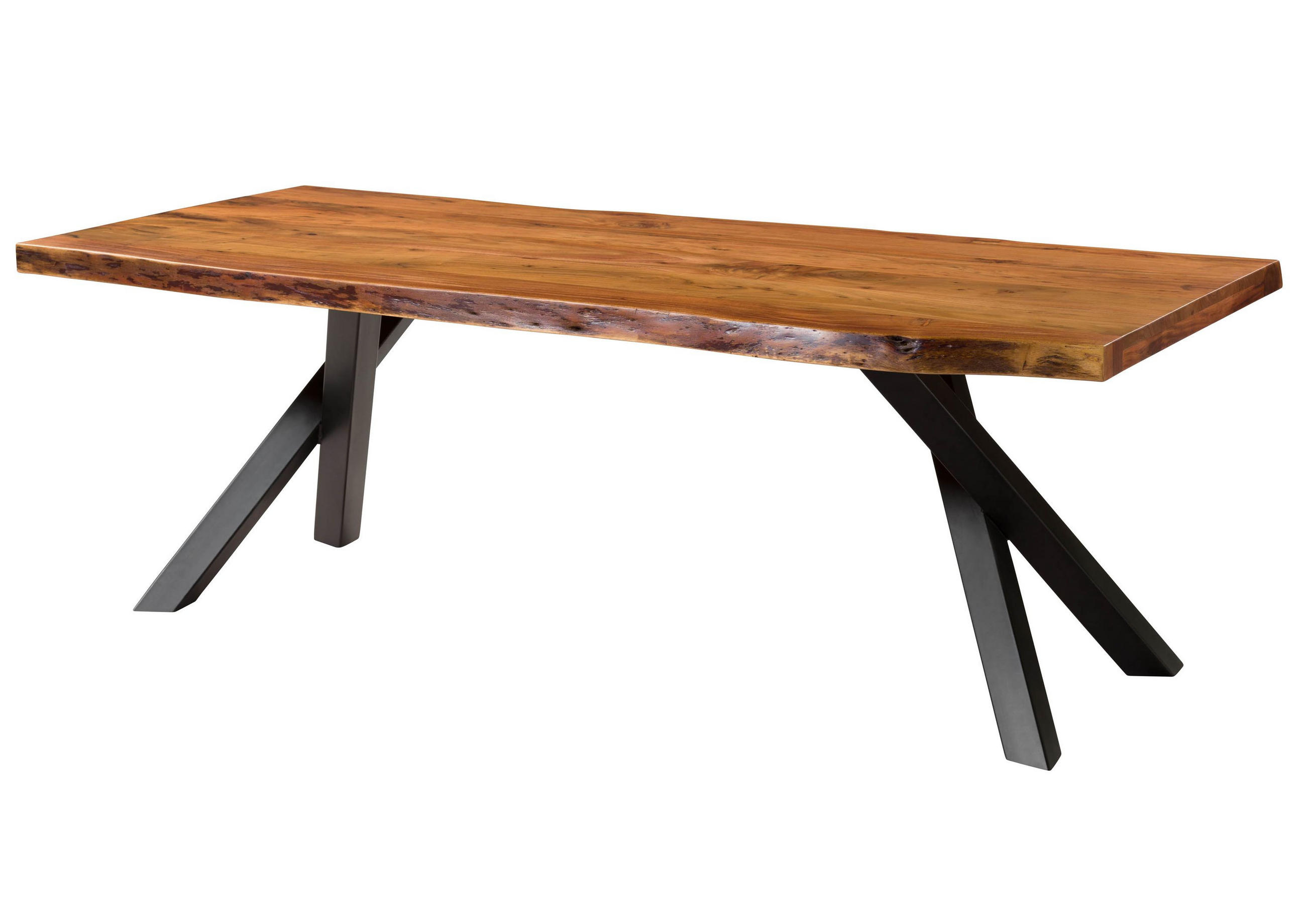 BAUMTISCH Akazie 180x90x76 natur lackiert / A-Gestell anthrazit matt FREEFORM 5 - Anthrazit/Naturfarben, Holz (180/90/76cm) - Massivmoebel24