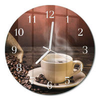 WANDUHR fi30 cm - Kaffee - Braun, Glas (30/30/0.4cm) - TULUP