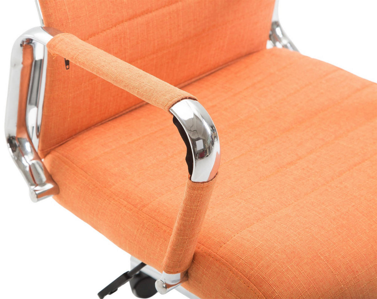 DREHSTUHL Stoff orange - Chromfarben/Orange, Textil/Metall (58/105/66cm) - CLP