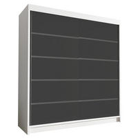 SCHWEBETÜRENSCHRANK Harry IV - 180 cm - Schwarz/Weiß, Holzwerkstoff/Metall (180/215/58cm) - Sofnet