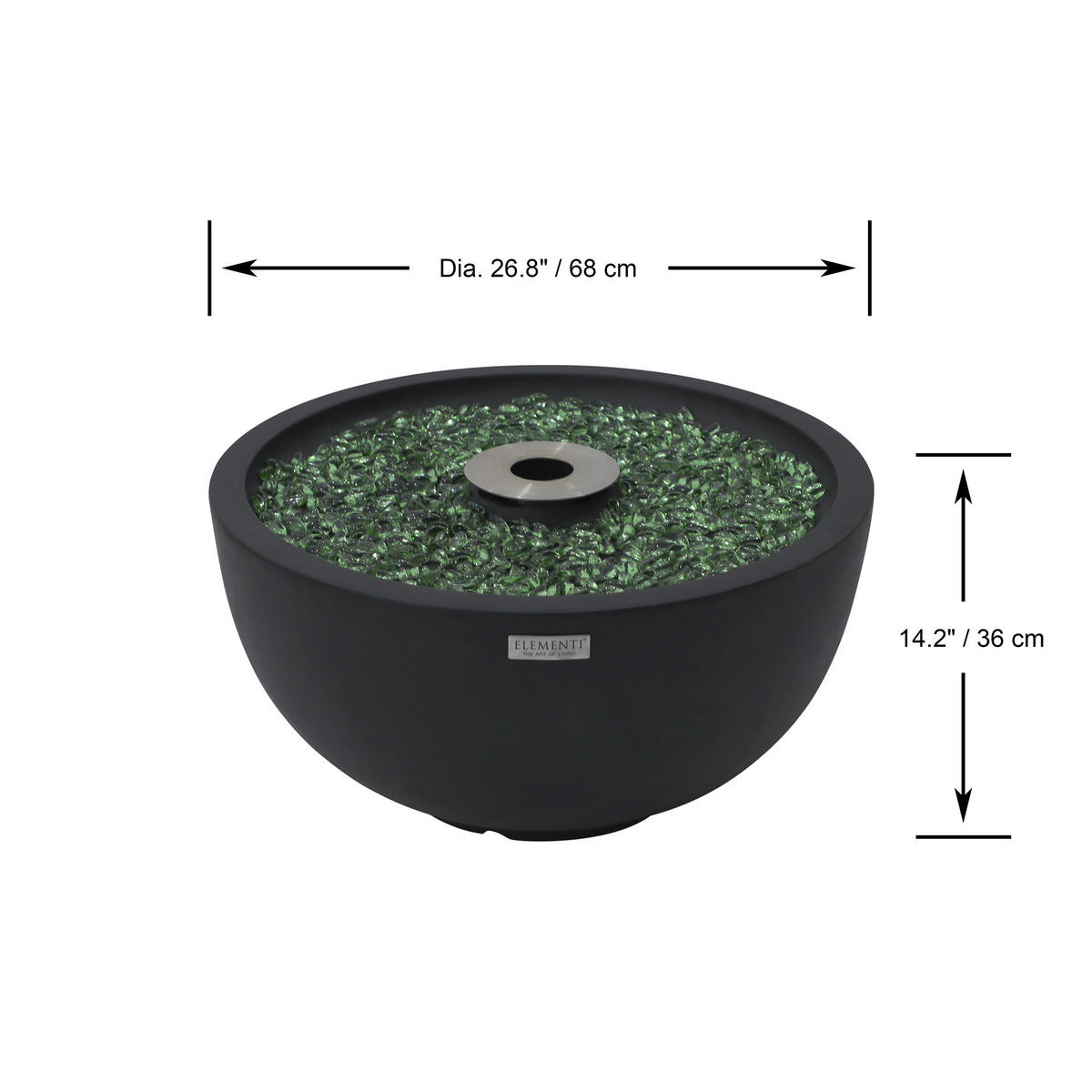 GARTENBRUNNEN Jnana 68 x 68 x 36 cm - Schwarz, Naturmaterialien (68/68/36cm) - Elementi