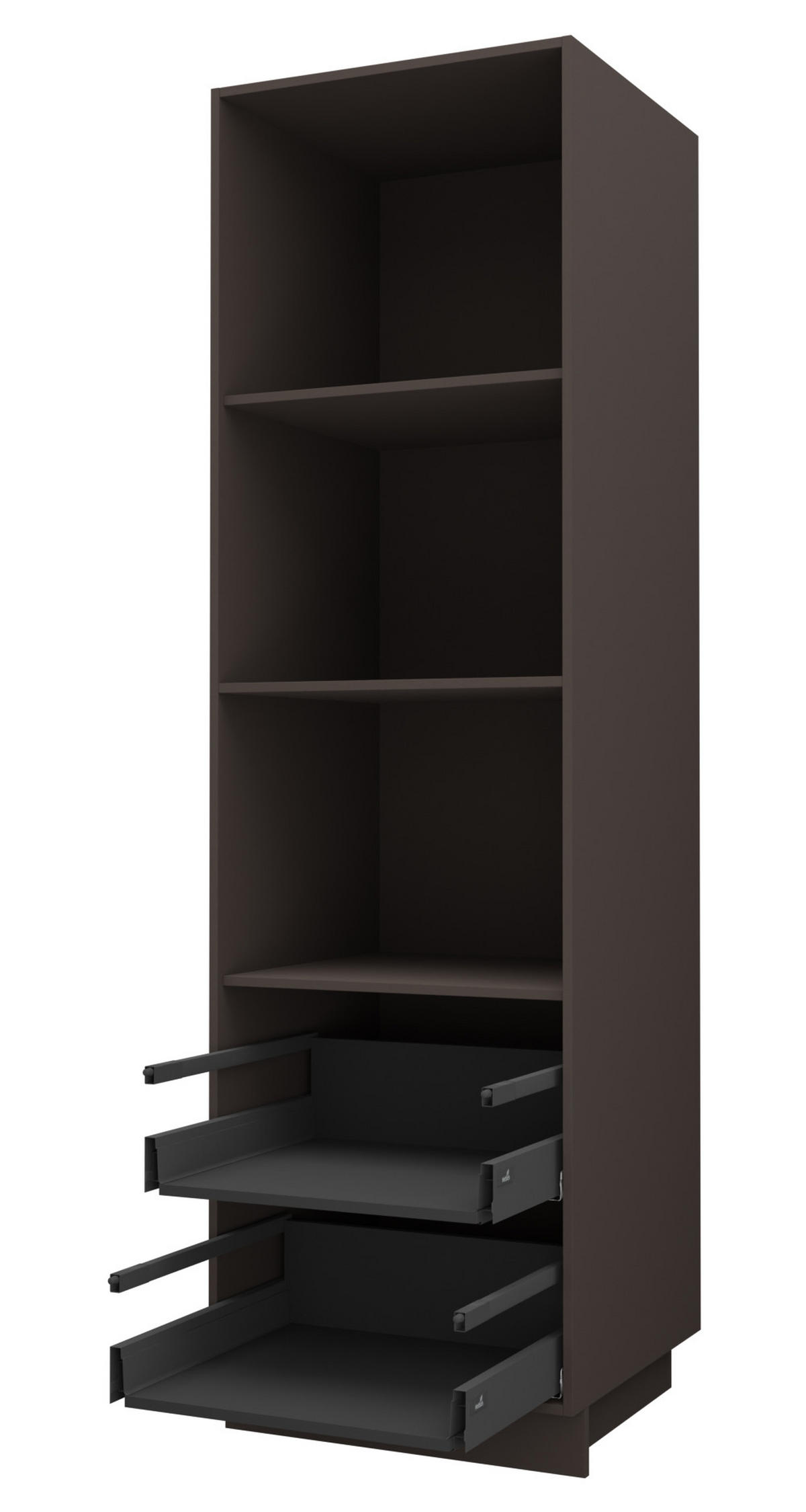 BACKOFEN-HOCHSCHRANK Kvantum D14/RU/2A/284 Dust Grey Matt / Lava Matt 60 / 59 / 207cm - Dunkelgrau/Grau, Holz/Holzwerkstoff (60/207/59cm) - Feldmann-Wohnen