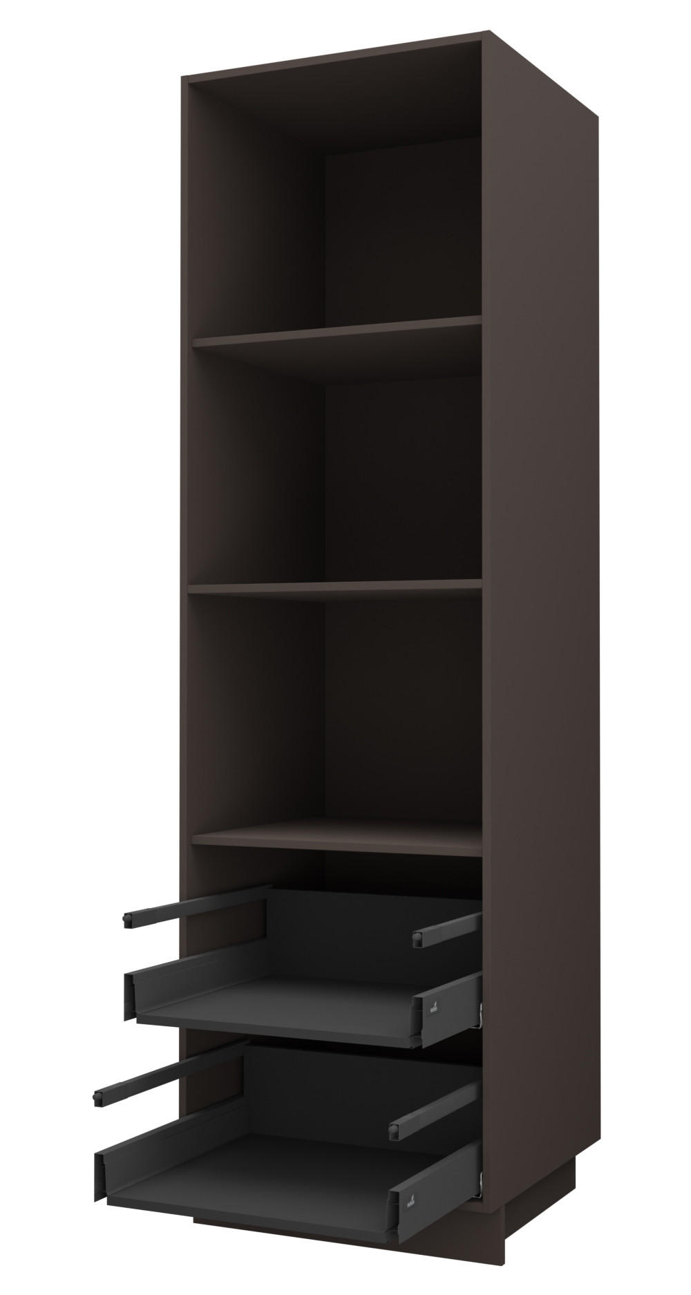 Thumbnail - Feldmann-Wohnen Backofen-Hochschrank, Beige, Dunkelgrau, Metall, 1 Fächer, 2 Schubladen, Rechteckig, 60x207x59 cm, Küche...