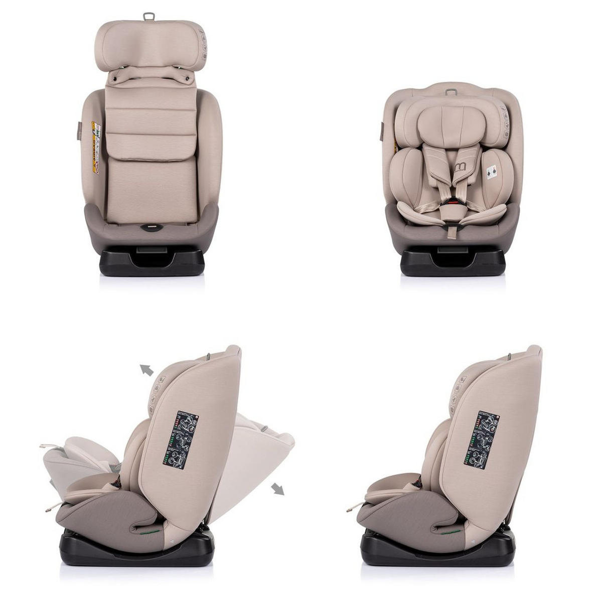 KINDERSITZ Mondial i-Size beige (40-150cm) Liegeposition Kopfstütze Gurt - Beige, Kunststoff (44/80/51cm) - Chipolino