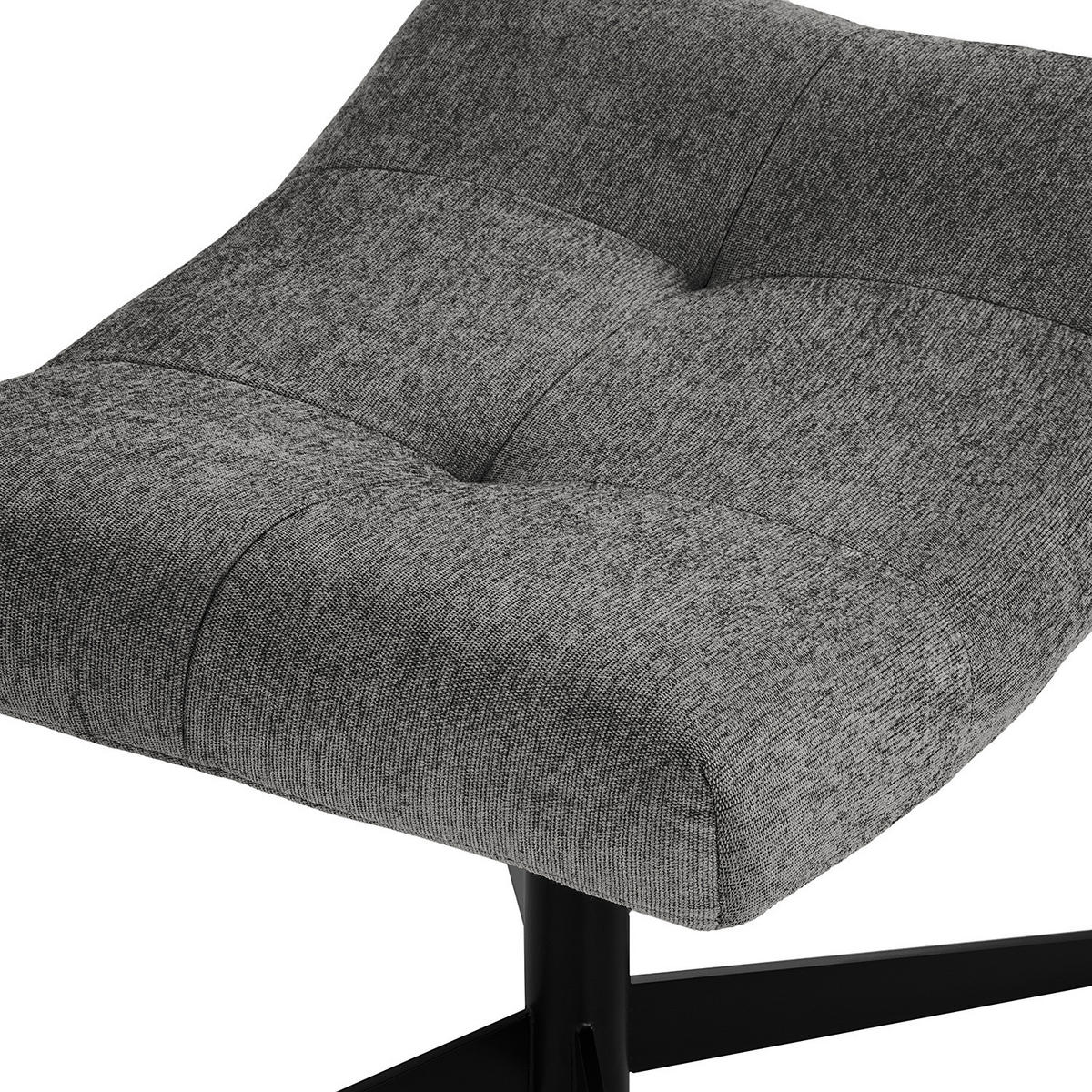 POLSTERHOCKER - Schwarz/Grau, Textil/Metall (67/47/50cm) - home24