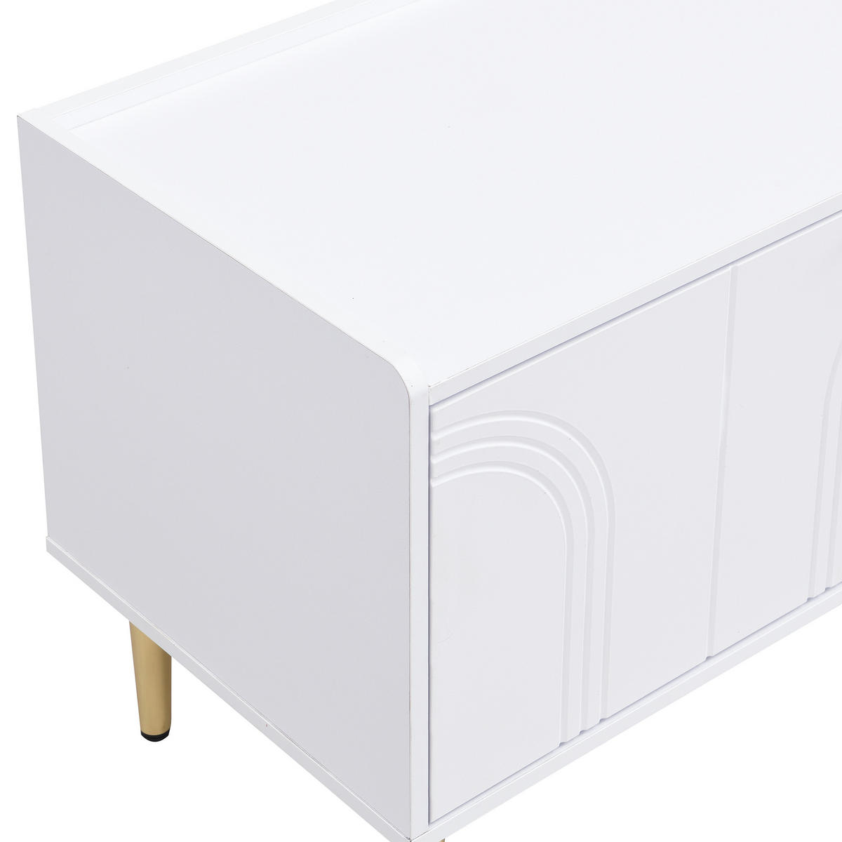 TV-LOWBOARD 170 cm in Weiß & Gold Design - Weiß Hochglanz, Holzwerkstoff (170/47.5/35cm) - Urban Meuble