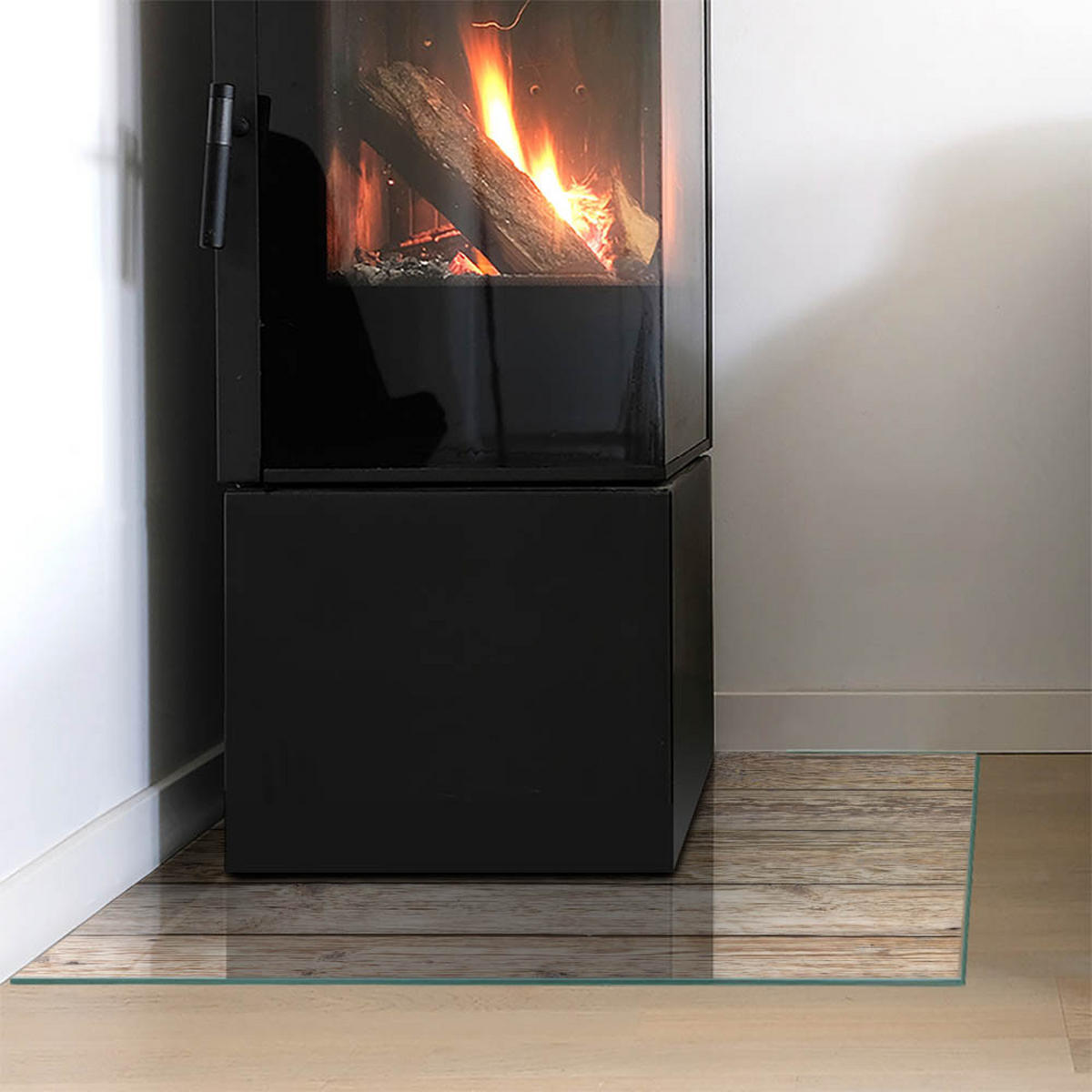 GLASPLATTE für Kamin 60x60 cm Beige - Beige, Glas (60/60/0.4cm) - ArtPrintCave