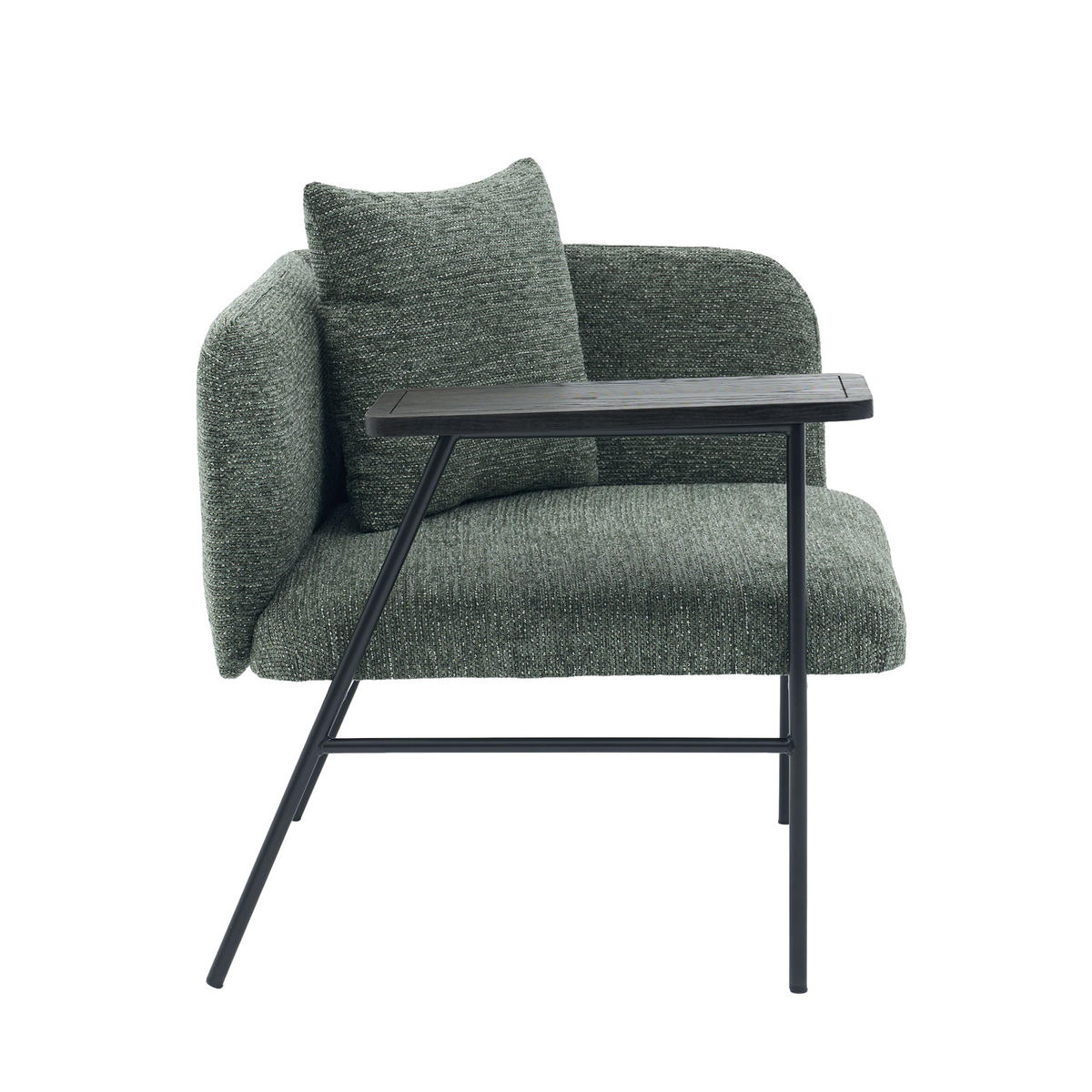 SESSEL mit Beistelltisch und Staufächern, DE-42266, Smaragdgrün - Grün, Metall (86/71/72cm) - ComfortXL