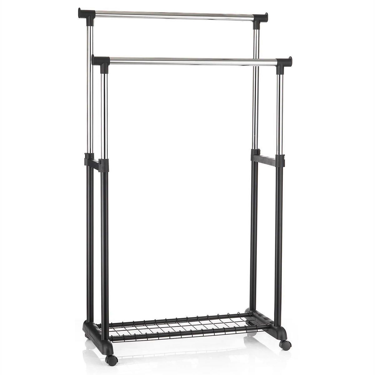 GARDEROBENWAGEN GROSSO - Schwarz, Metall (83/164/44cm) - IDIMEX
