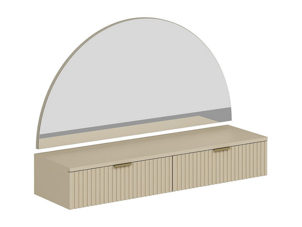 SCHMINKTISCH - 120 cm x 35 cm - Holz, Platte - Beige FRALYN - Beige, Holz (120/80/35cm) - Vente-Unique