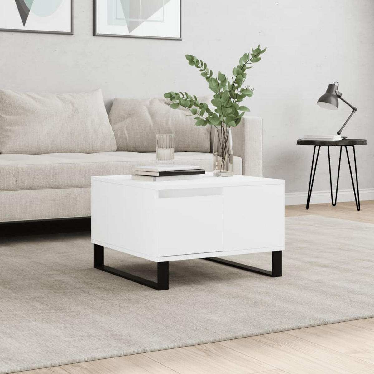 COUCHTISCH Weiß 55x55x36,5 cm Holzwerkstoff - Weiß, Holzwerkstoff (55/55/36.5cm) - furnicato