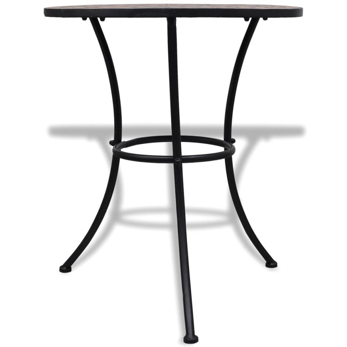 BISTROTISCH Terrakotta-Rot 60 Cm Mosaik - Braun, Keramik (60/60/70cm) - vidaXL