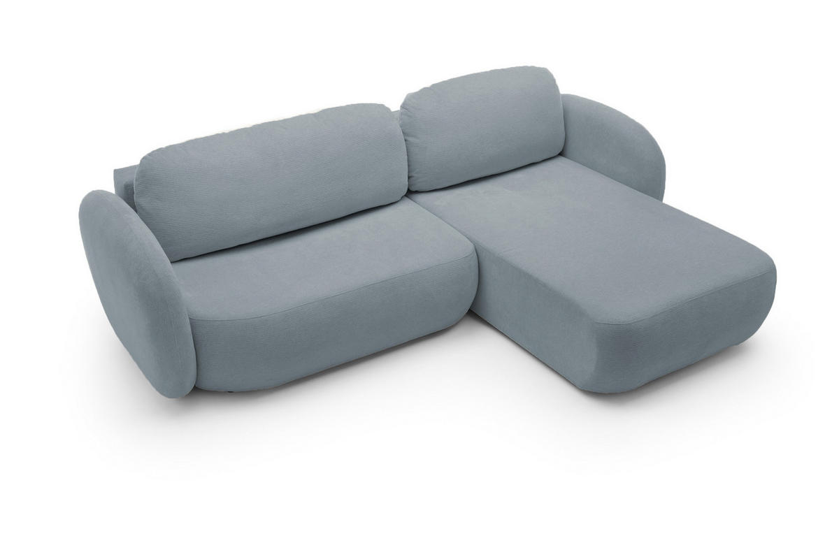ECKSOFA OLIO L-Form Schlaffunktion mit Bettkasten, lose Rückenkissen, freistehend, RECHTS 248x174 cm Dark grey - Blaugrau, Holz/Textil (248/174cm) - DomoHome