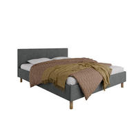 POLSTERBETT ALMORE 160x200cm Elegantes Polsterbett für modernen Wohnstil , 7-Zonen-Taschenfederkernmatratze mit kokos ARLAN (21 cm), grau - Grau, Holz (160/200cm) - Panda Möbel