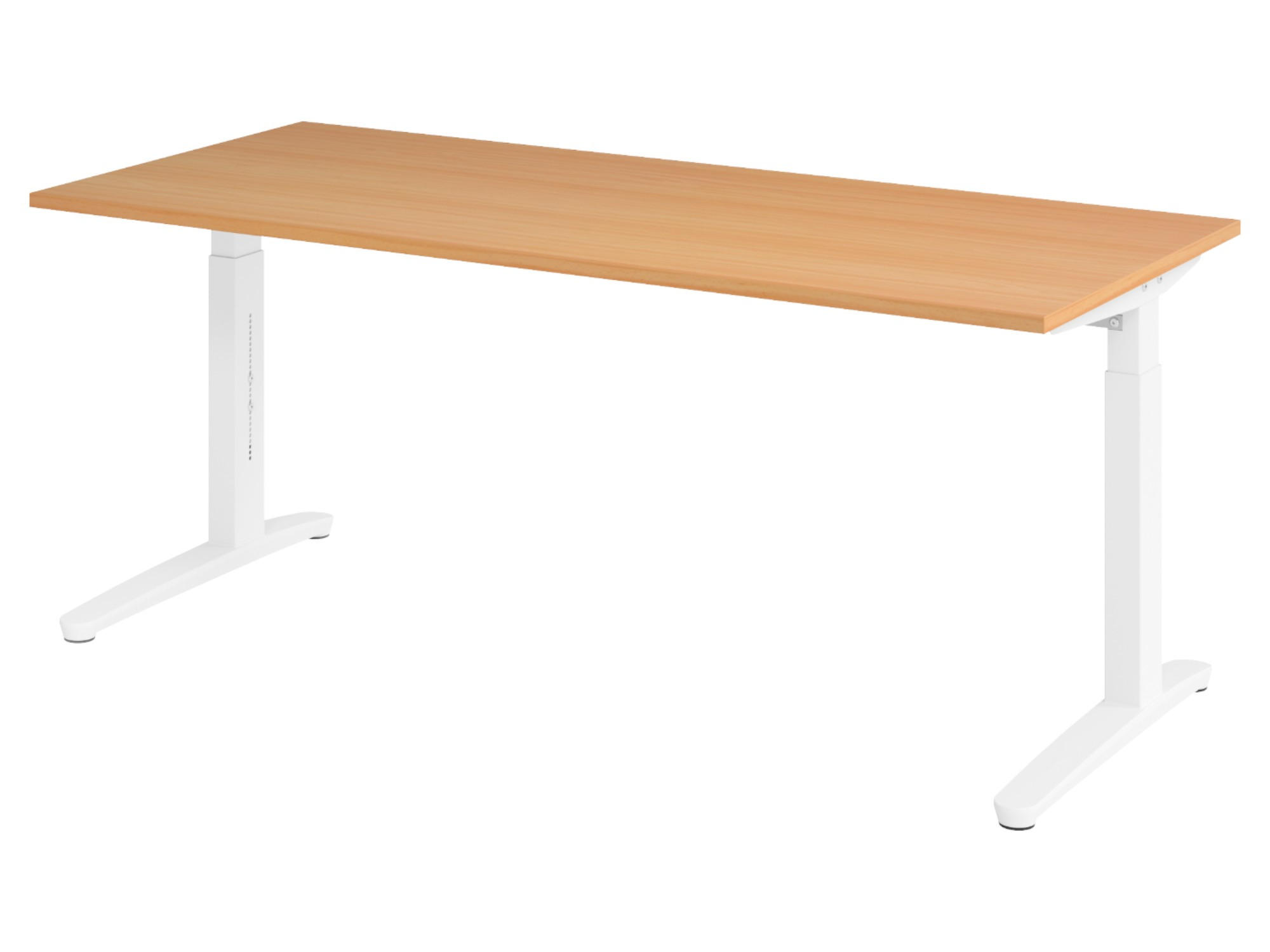 SCHREIBTISCH Serie-XB 80/180/74 cm in Buchefarben/Weiß - Buchefarben/Weiß, Holzwerkstoff (80/180/74cm) - bümö