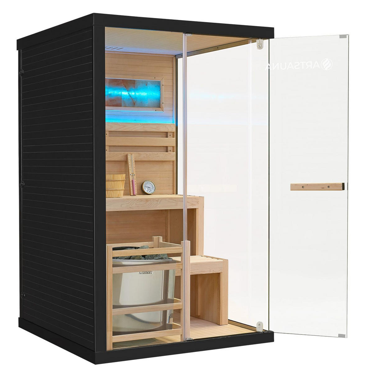 SAUNA Vantaa 120 x 120 cm mit 3,5 kW Saunaofen - Naturfarben, Holz (120/190/120cm) - Artsauna