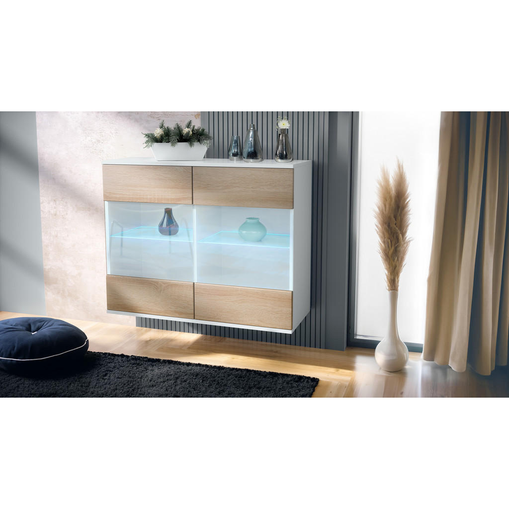 Thumbnail - Vladon Kommode, Eiche San Remo, Holzwerkstoff, 92.5x73.5x35 cm, Wohnzimmer, Kommoden & Sideboards, Kommoden