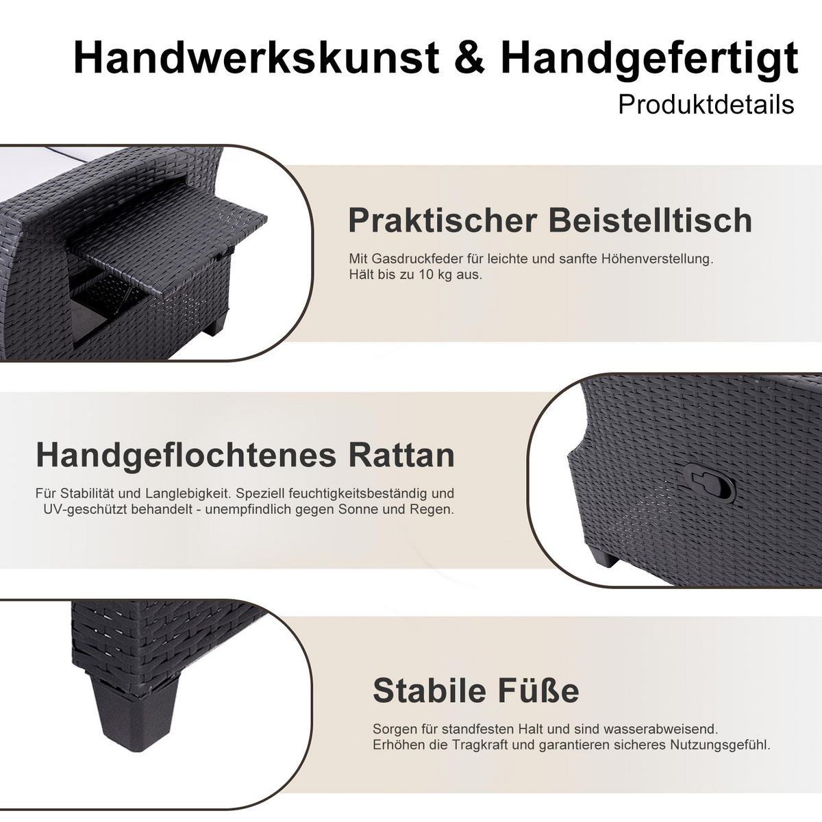 GARTEN-RELAXSESSEL-TY02 - Schwarz, Metall (77.5/112/75cm) - BELONID