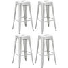 BARHOCKER 4er Set Metall silber - Silberfarben, Metall (43/76/43cm) - CLP